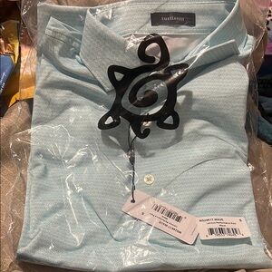 Blue Casual Button Down Shirt with Textured Design